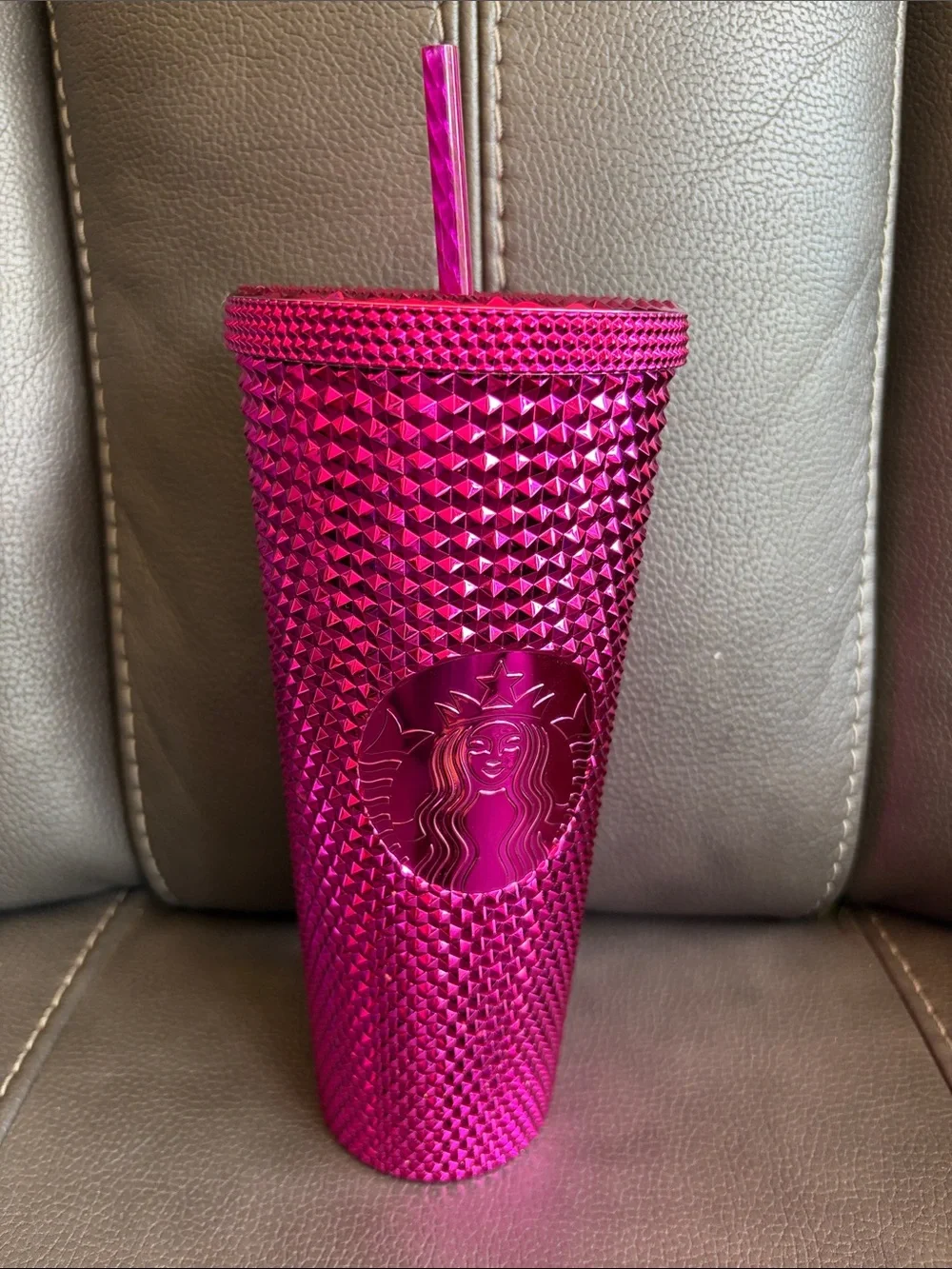 Starbucks Hot Pink Studded Tumbler with Straw